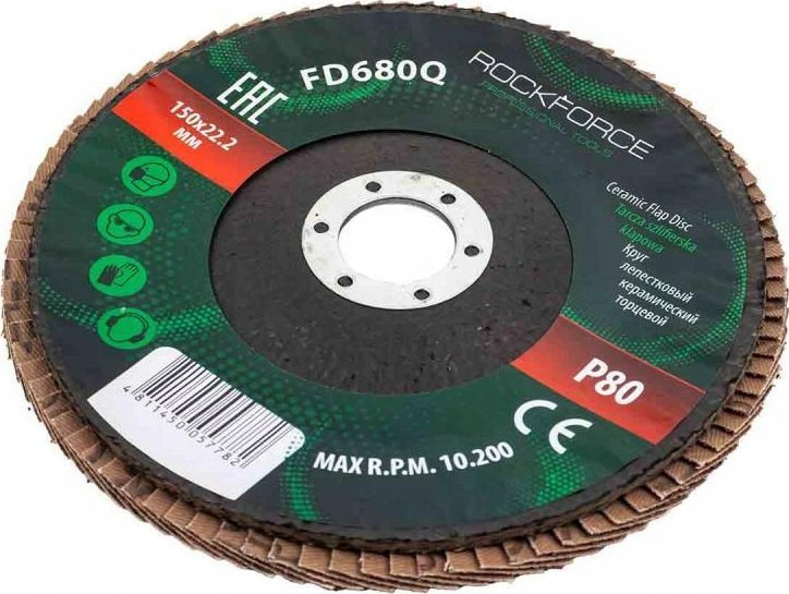 Rockforce Tarcza szlifierska listkowa lamelkowa 150x22.2mm P80