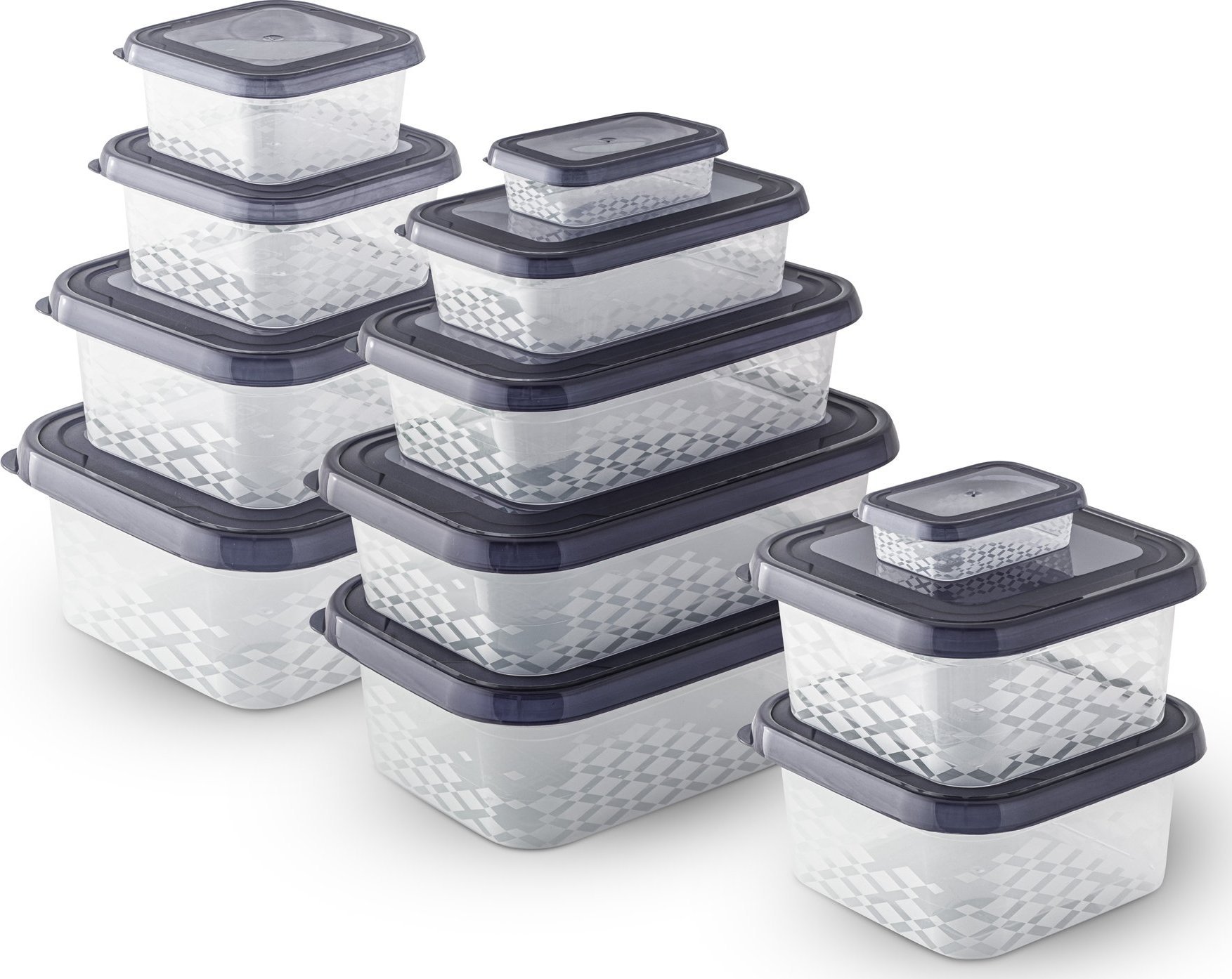 AgdExpert POJEMNIKI Z POKRYWKAMI NA ŻYWNOŚĆ JEDZENIE ZESTAW 12szt BRANQ ORI