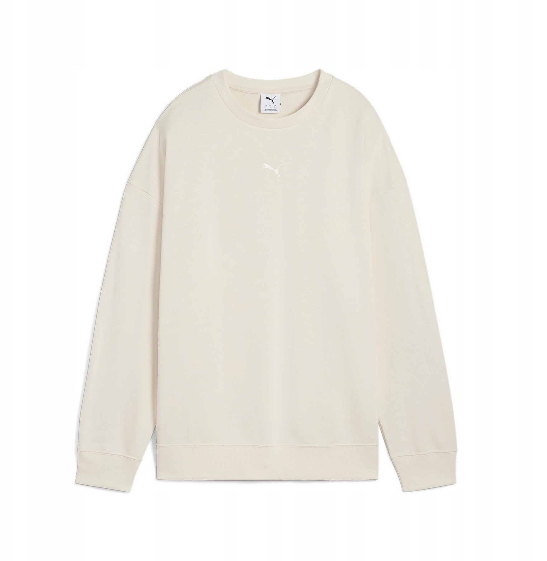 Puma moteriškas megztinis ESS Oversize, natūralios baltos spalvos