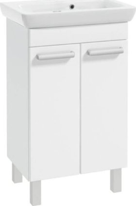 Deftrans Szafka łazienkowa lakierowana stojąca z umywalką 48x80cm biały połysk Capri