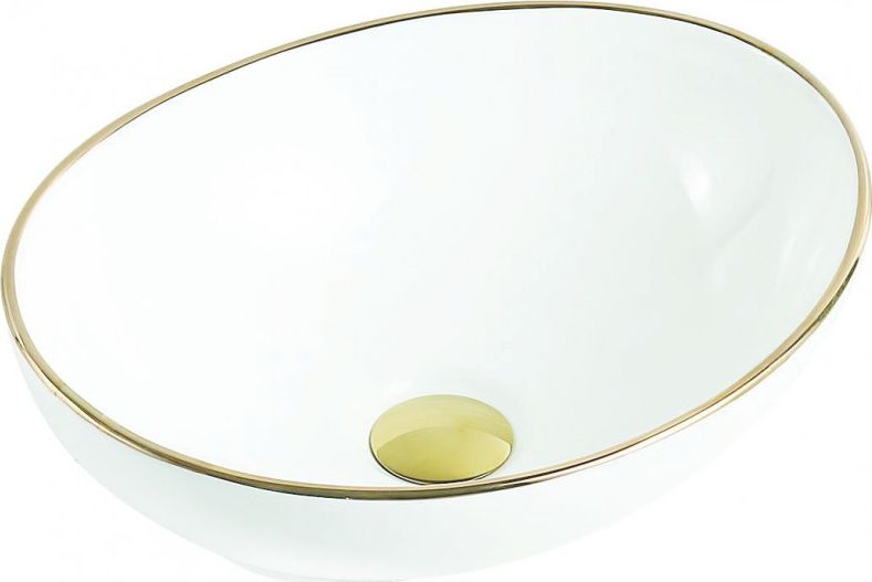 Umywalka Mexen Mexen Elza umywalka nablatowa 40 x 33 cm biała/złota - 21014005