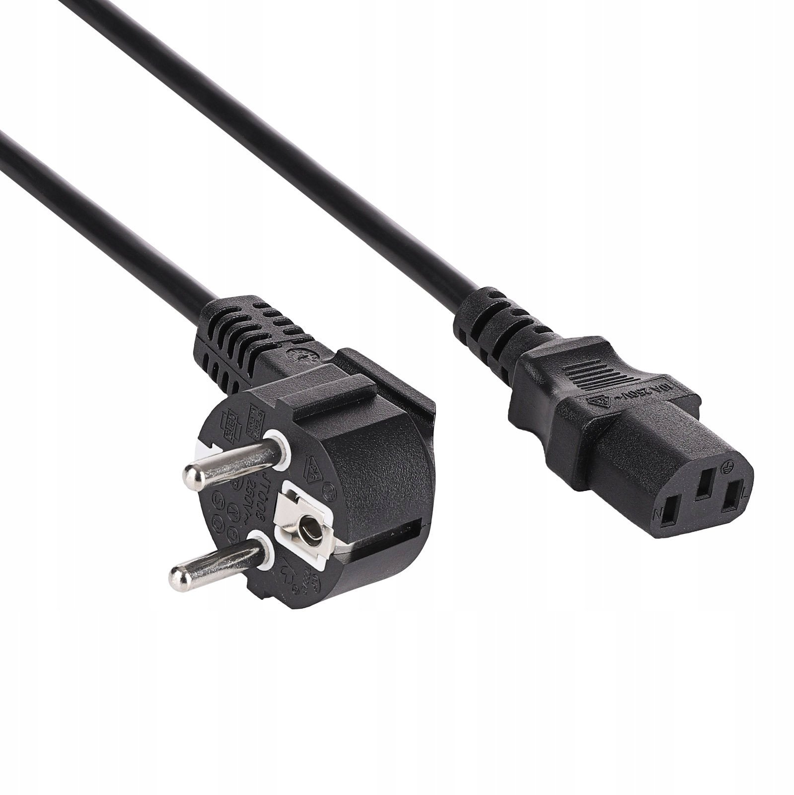Kabel zasilający PC CEE 7/7 / IEC C13 AK-PC-01S CU 3x1.5mm 1.5m