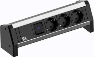 Bachmann BACHMANN DESK 3x gniazdo z uziemieniem, z wyłącznikiem, 3 m