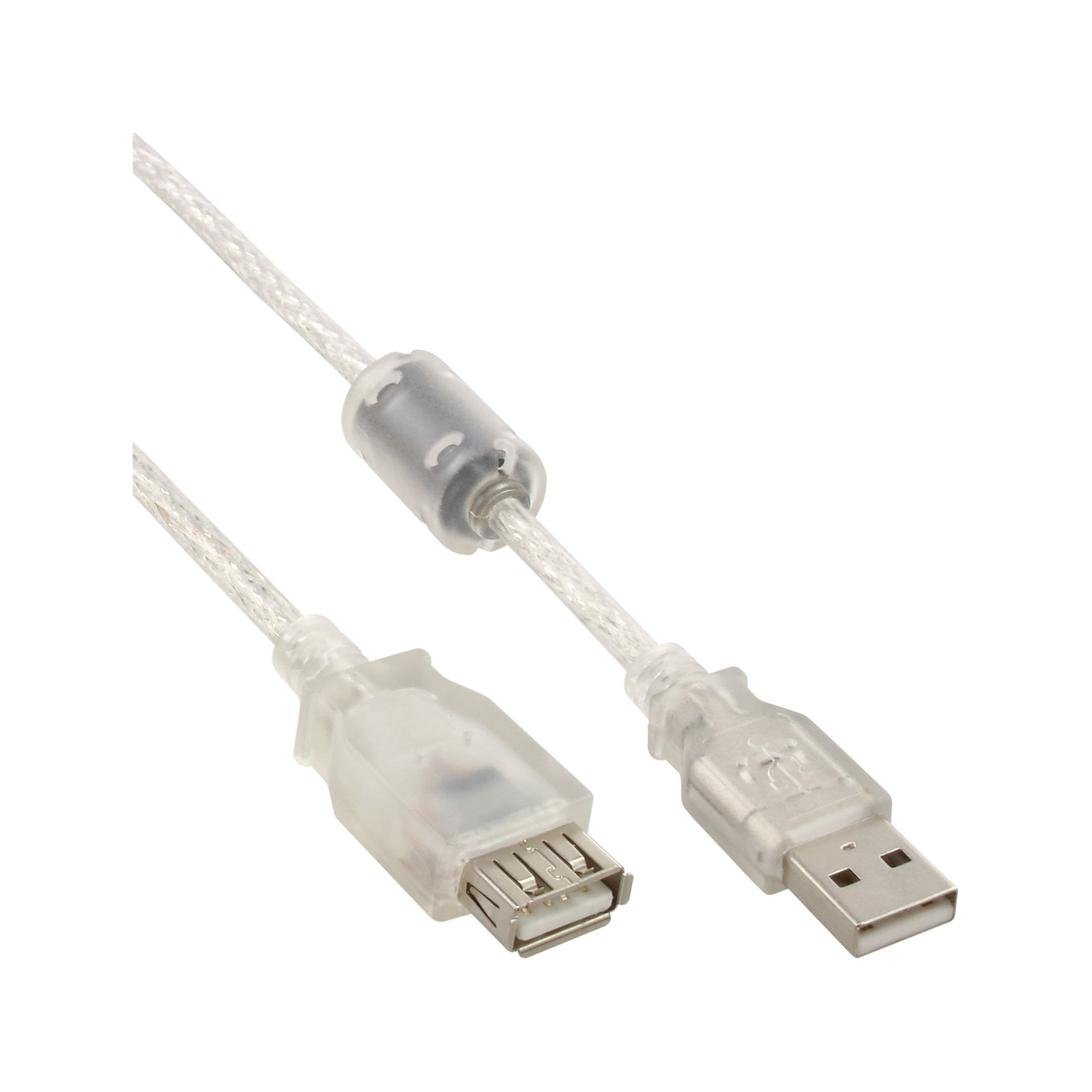 Kabel USB InLine USB-A - USB-A 1.8 m Przezroczysty (34617Q)