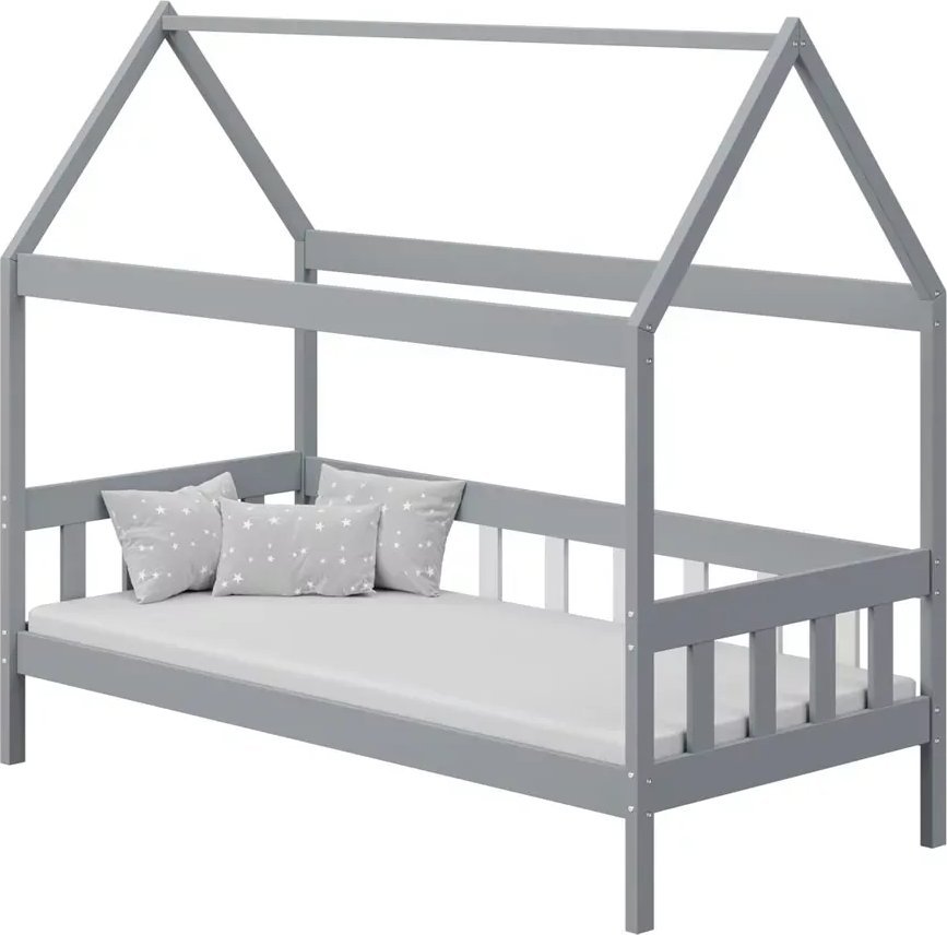 Elior Szare pojedyncze łóżko do dziecięcej sypialni - Dada 3X 200x90 cm