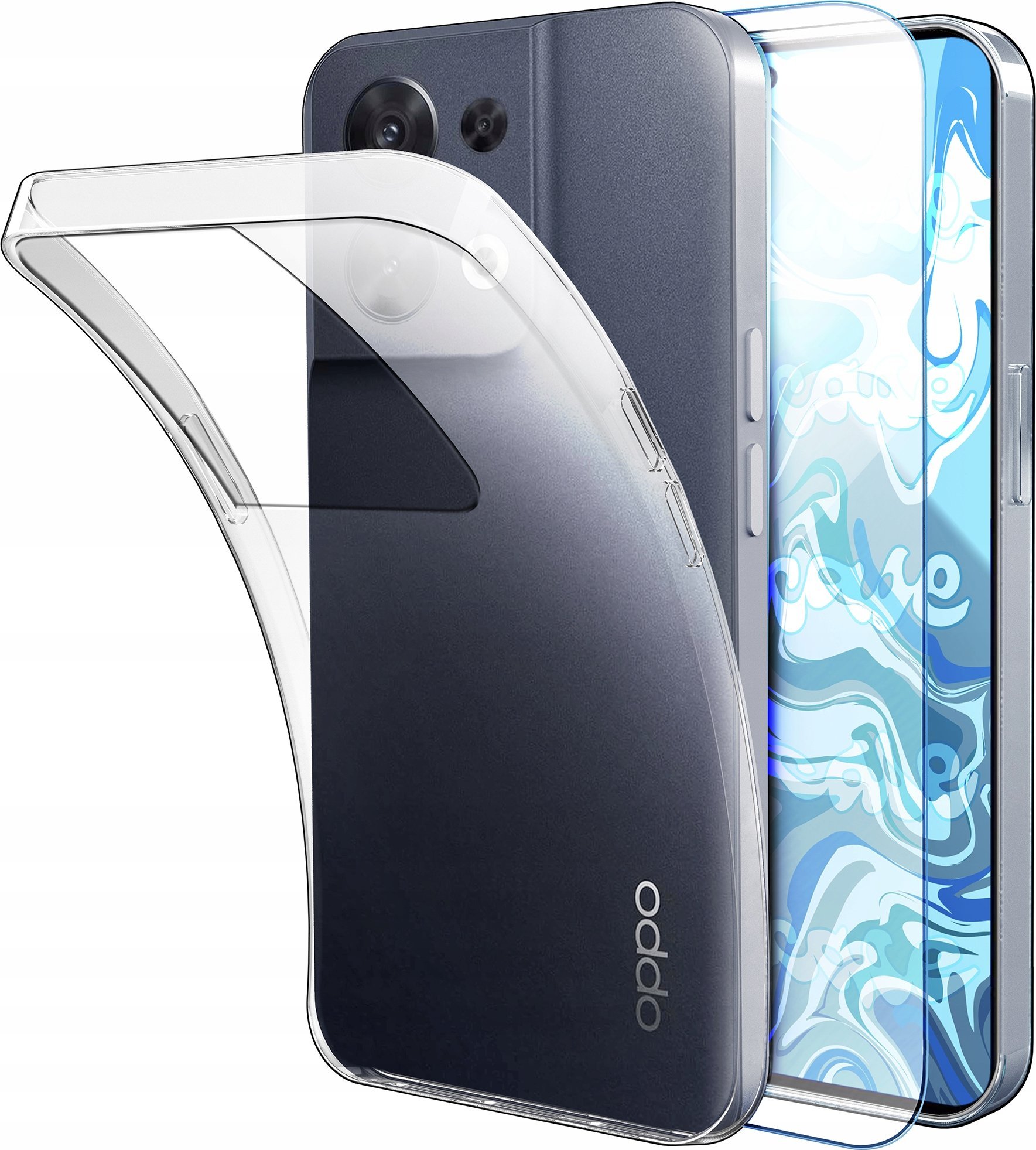 Etui Do Oppo Reno 8 5G (Global) (Przezroczyste, Silikon, Ochronne) Szkło