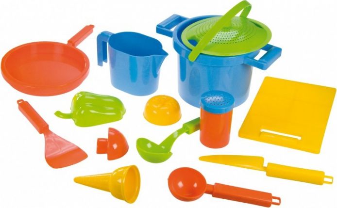 Lena Zestaw do piasku - Naczynia kuchenne, 14 elementów
