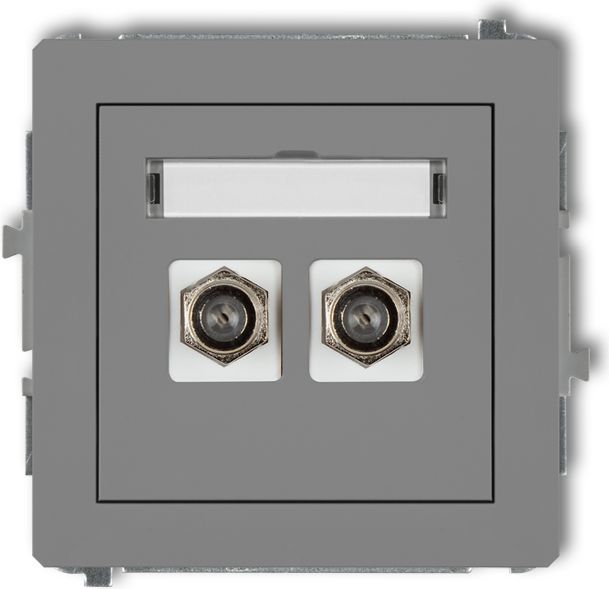 Karlik Gniazdo antenowe Deco podwójne typu F szary mat (27DGF-2)