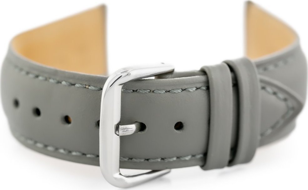 Pasek skórzany do zegarka W94 - szary - 16mm