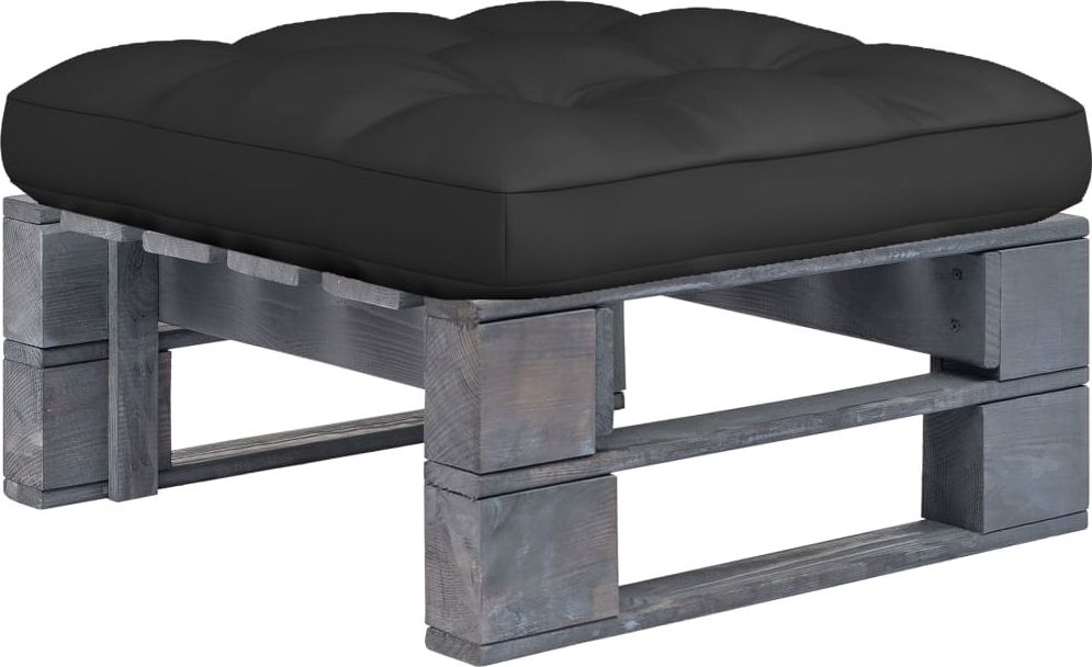 vidaXL Ogrodowy stołek z palet, impregnowane na szaro drewno sosnowe