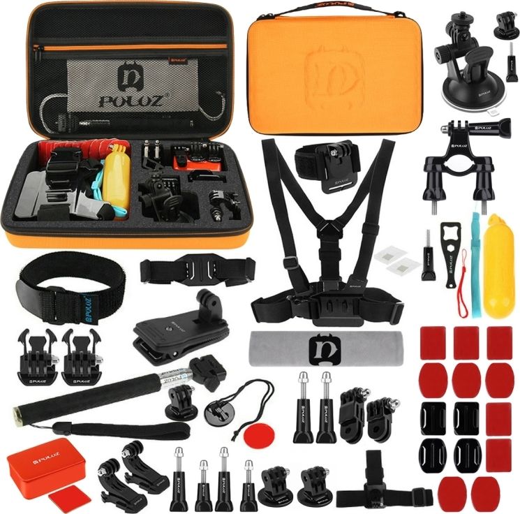 Puluz Zestaw 53w1 Akcesoria Gopro 8 7 6 5 Xiaomi Yi 4k