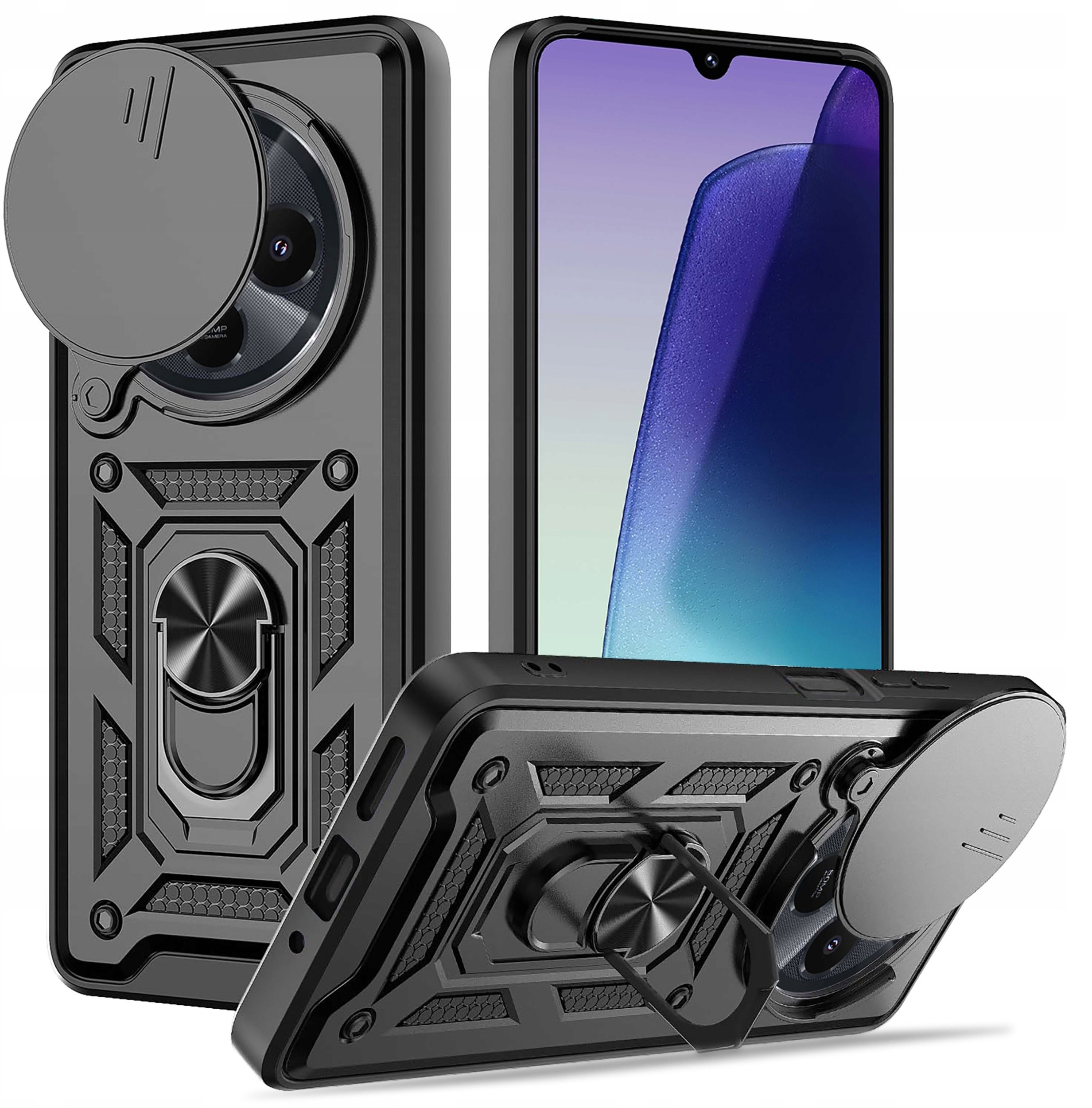 Etui do Xiaomi Redmi A4 PANCERNE SLIDE RING CASE + SZKŁO 9H