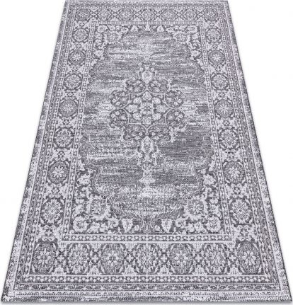 Dywany Łuszczów Dywan SZNURKOWY SIZAL LOFT 21213 Ornament szary / srebrny / kość słoniowa, 140x200 cm