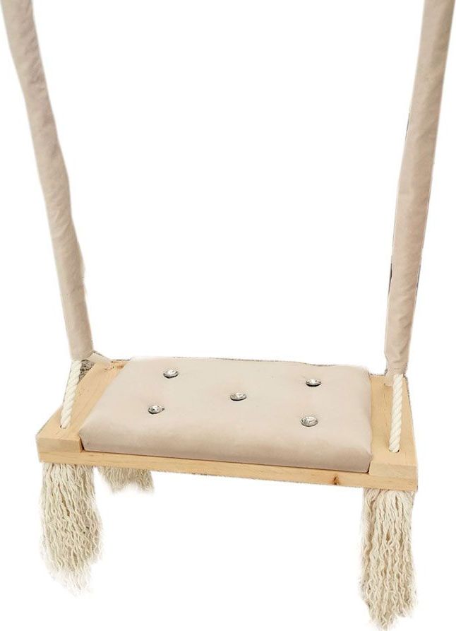 Huśtawka Elior Beżowa huśtawka dla dziecka z kryształkami - Pegi (E11389)