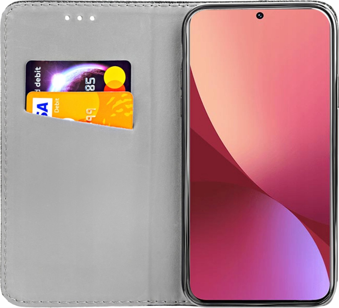 Hello Case ETUI Z KLAPKĄ DO XIAOMI 12 5G / 12X 5G CZARNE ZAMYKANE MAGNETYCZNE KABURA