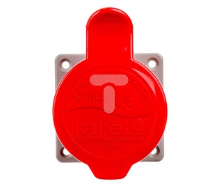 Tarel Gniazdo izolacyjne tablicowe 5P 32A 400V czerwone IP44