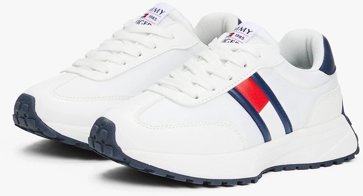Tommy Hilfiger damksie FLAG LOW CUT LACE-UP SNEAKERS T3X9-33877-1695X336-X336 WHITE/BLUE 40
