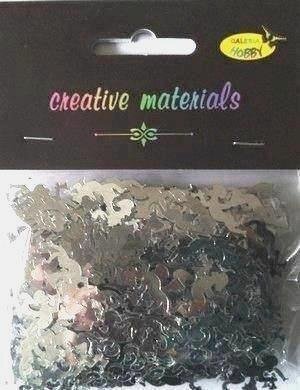 Party Deco Elementy z folii srebrne aniołki 15g