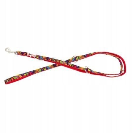 Barry King Smycz dla psa, wzór picasso, regulowana, taśma polipropylenowa, 10mm/220cm czerwony