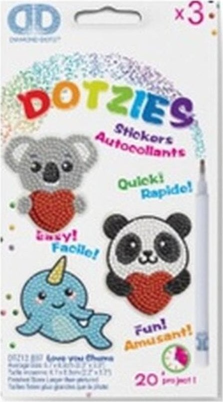 DIAMOND DOTZ DIAMOND DOTZ LOVE YOU CHUMS- 3PAK NAKLEJKI