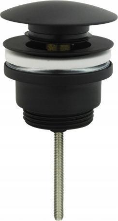 Tycner Korek klik-klak do umywalki z przelewem i bez czarny mat