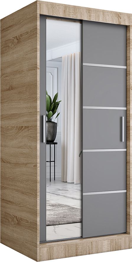 Elior Szafa przesuwna dąb sonoma + antracyt - Felix 2X