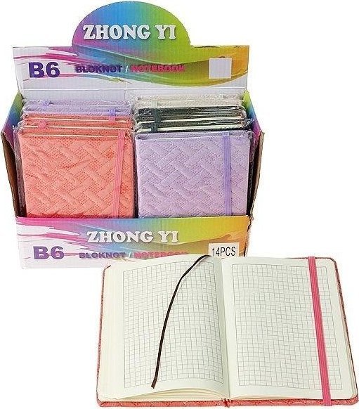 Notes B6 metaliczny z gumką MIX