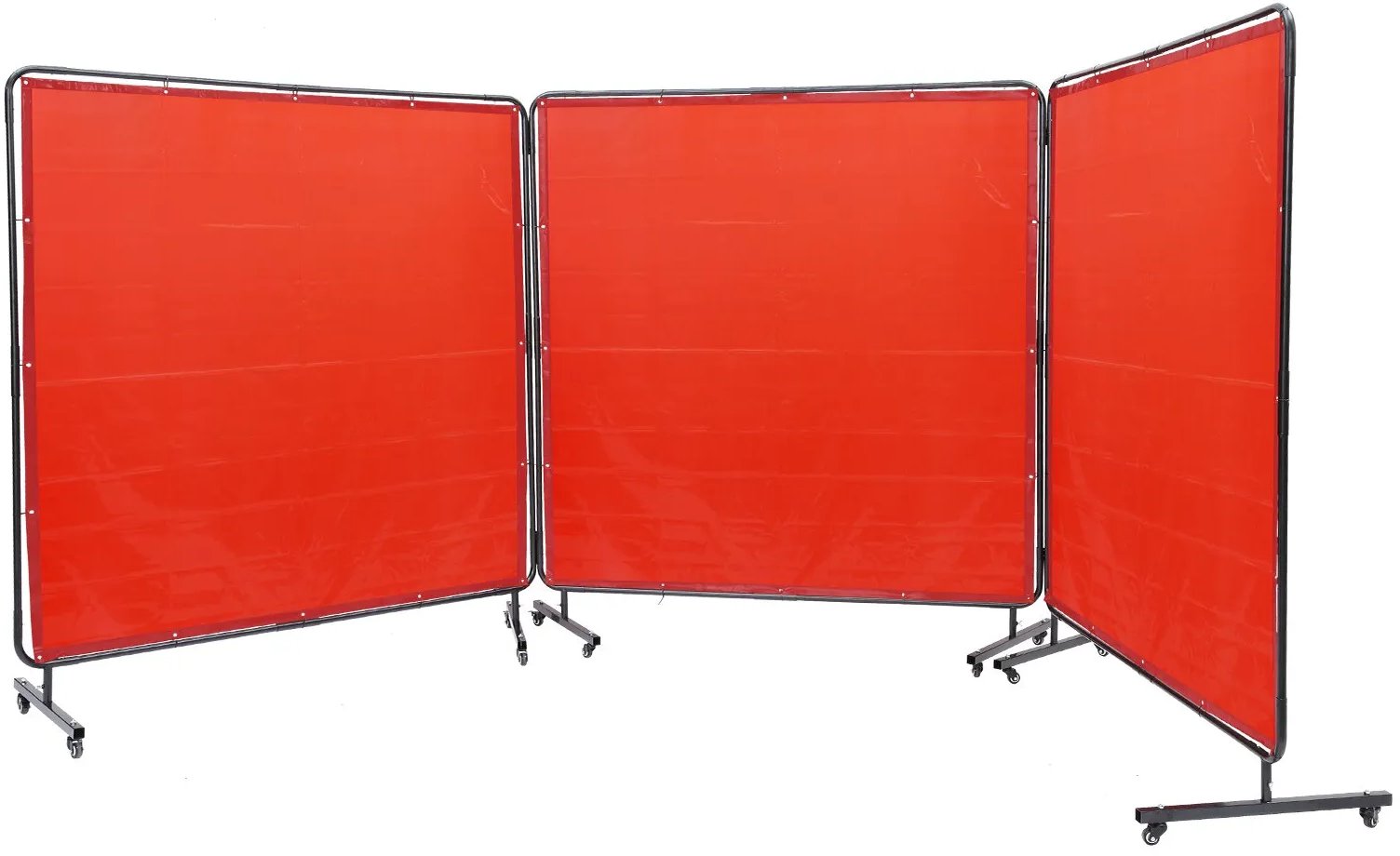 Parawan spawalniczy 3-panelowy 180x180 ognioodporny na kółkach warsztat