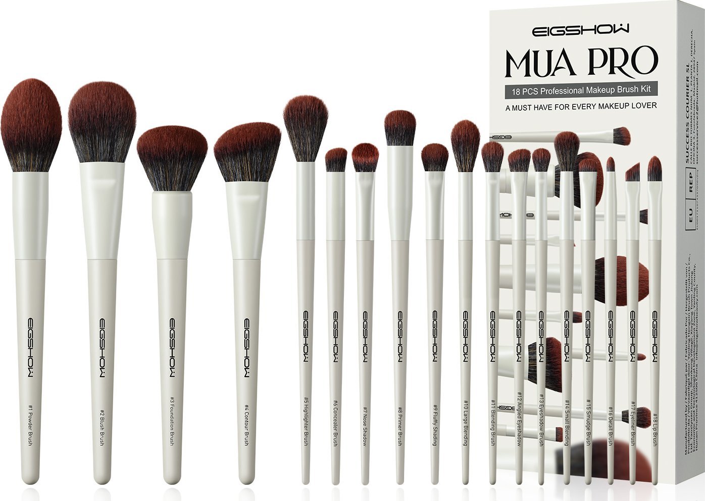 Eigshow Beauty Eigshow Beauty Zestaw 18 pędzli MUA Pro Professional