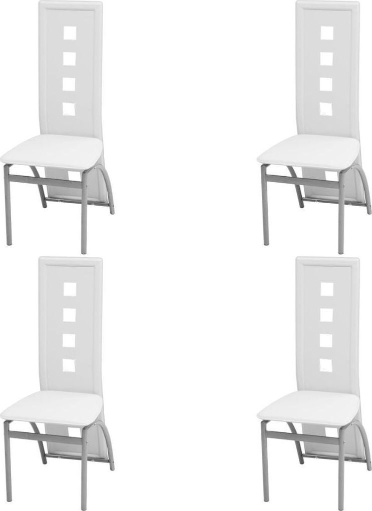 vidaXL Krzesła stołowe, 4 szt., białe, sztuczna skóra