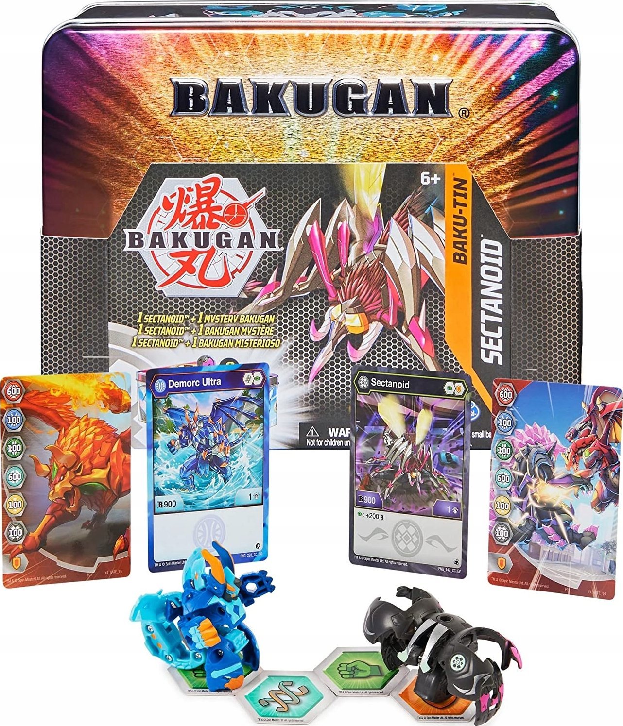 Figurka Spin Master Spin Master Bakugan Baku-Tin Toy Figure (Premium Storage Box with Exclusive Darkus Sectanoid Bakugan and Additional Mystery Bakuga