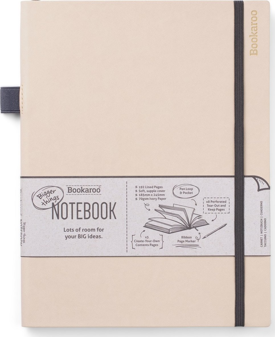 Peter Pauper Press Bookaroo Notatnik Journal duży - Kremowy