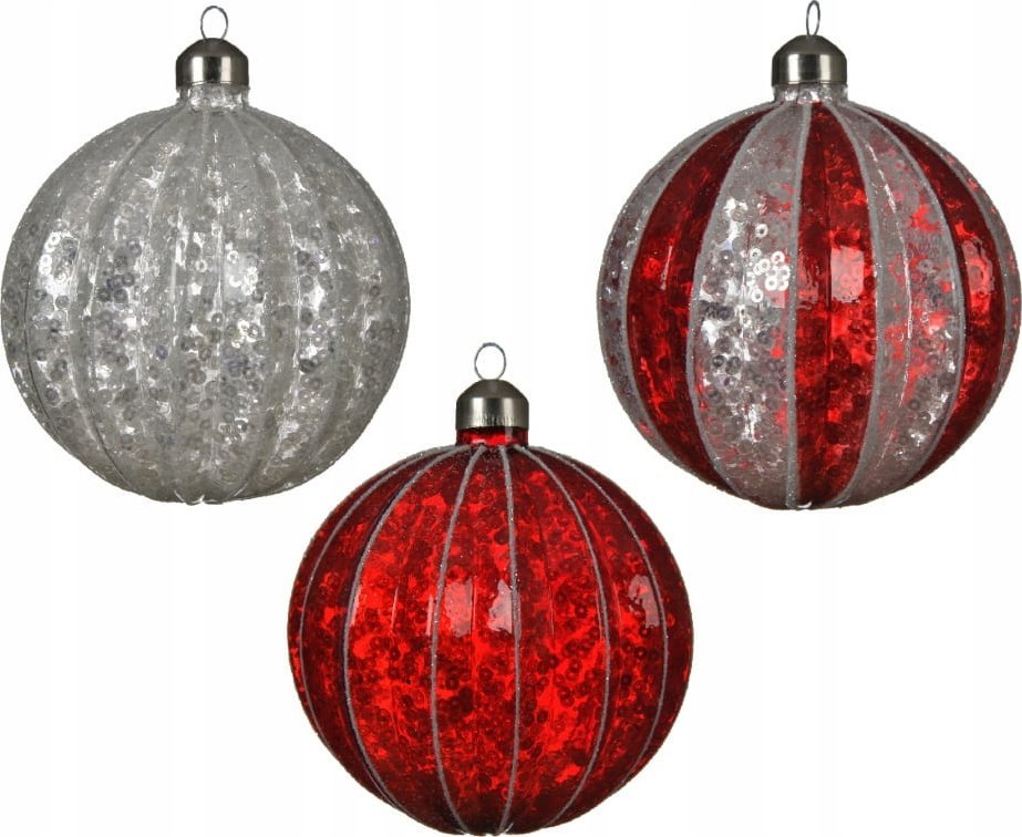 Kaemingk Cekinowa szklana bombka choinkowa 10cm 1szt