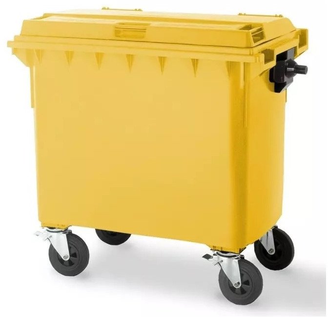 Pojemnik do segregacji odpadów na kółkach WEBER - pojemność 660 l (Kolor: żółty)