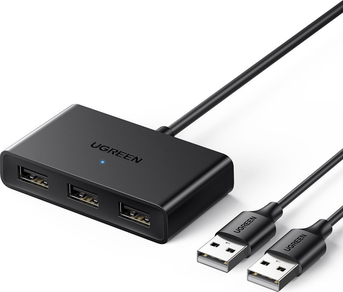 Przełącznik Ugreen Ugreen przełącznik adapter switch box USB 2 wejścia - 3 wyjścia czarny (CM409)
