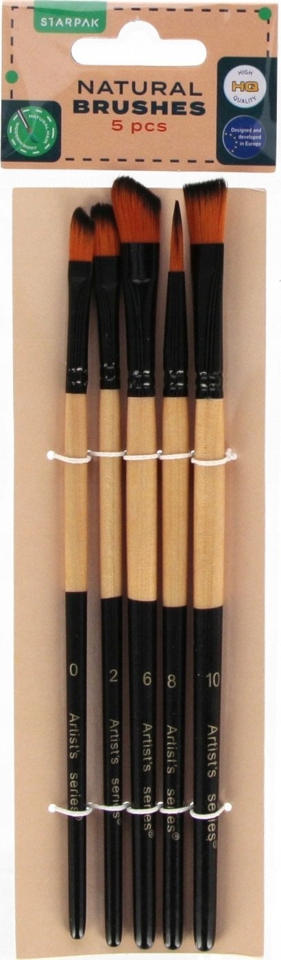 Starpak PEDZLE SZKOL KPL5SZT NATURALNE STK PBH 12/96