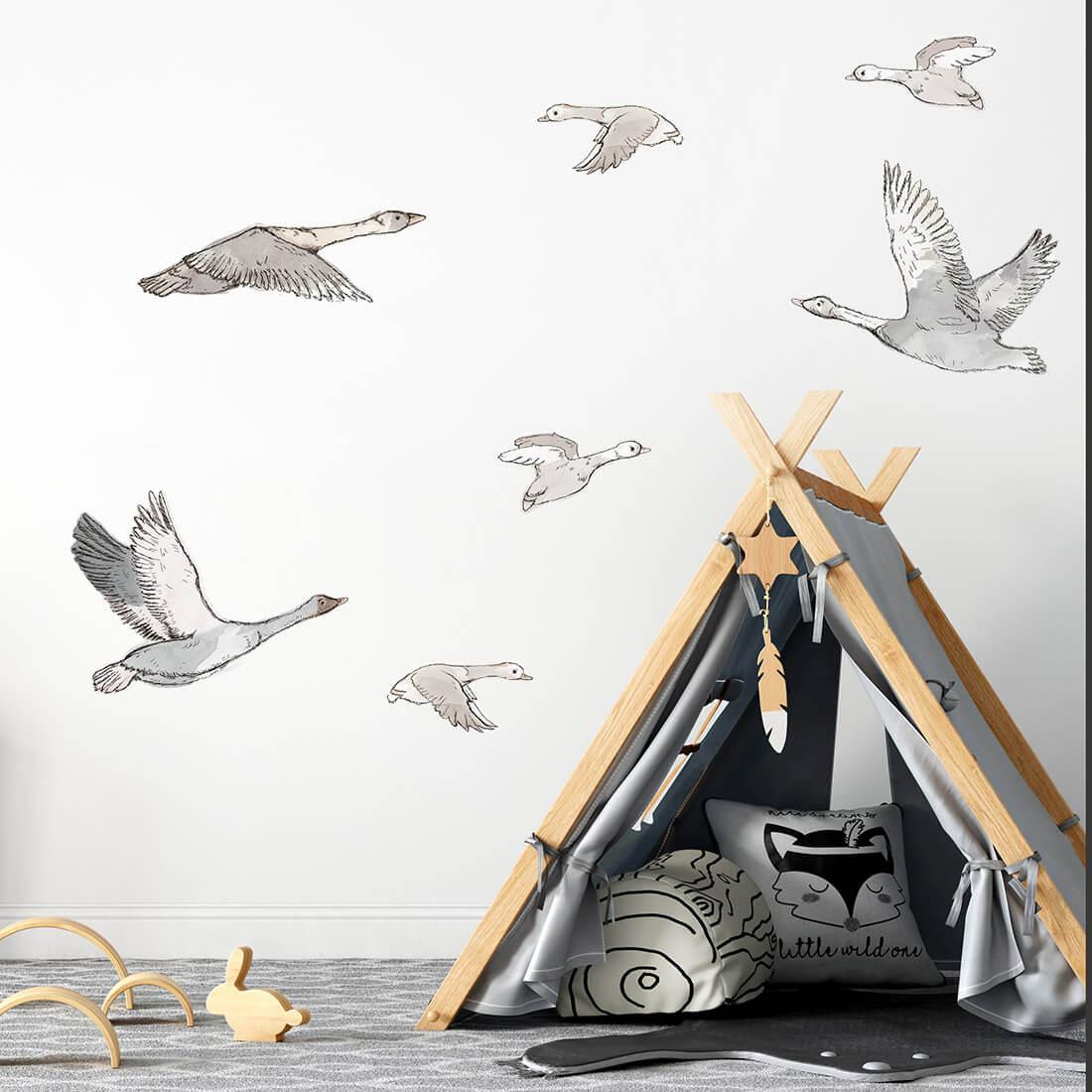 Pastelowe Love Gąski - Naklejka na ścianę