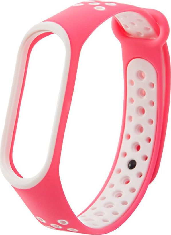 Hurtel Zamienna silikonowa opaska pasek do Xiaomi Mi Band 4 / Mi Band 3 Dots różowo-biały