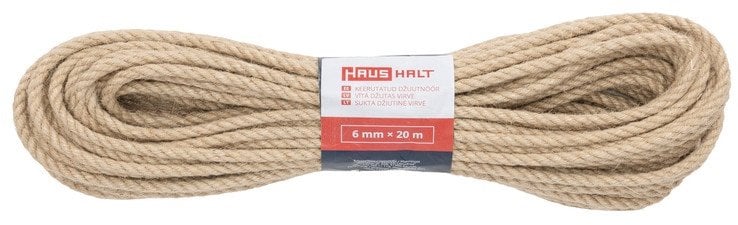 TWINED JUTE ROPE 6MM 20M