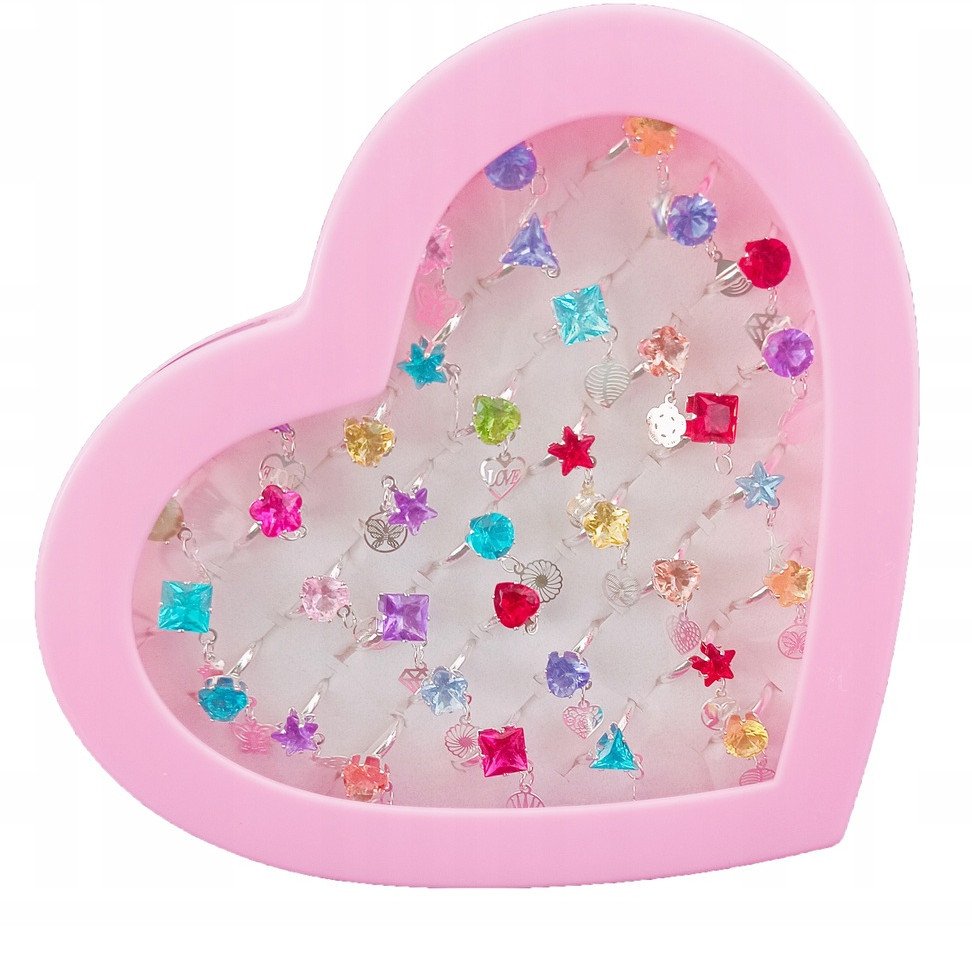 Pierścionki dla dziewczynki 36w1 dla dzieci zestaw biżuterii