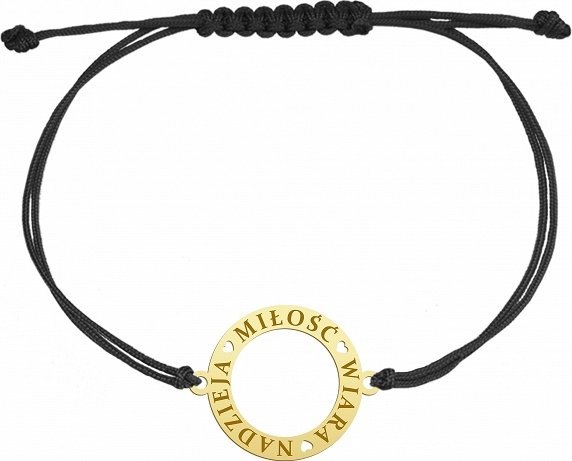 MEJK Jewellery Bransoletka Złota 3 Cnoty Boskie Wiara Nadzieja Miłość 925 GRAWER GRATIS