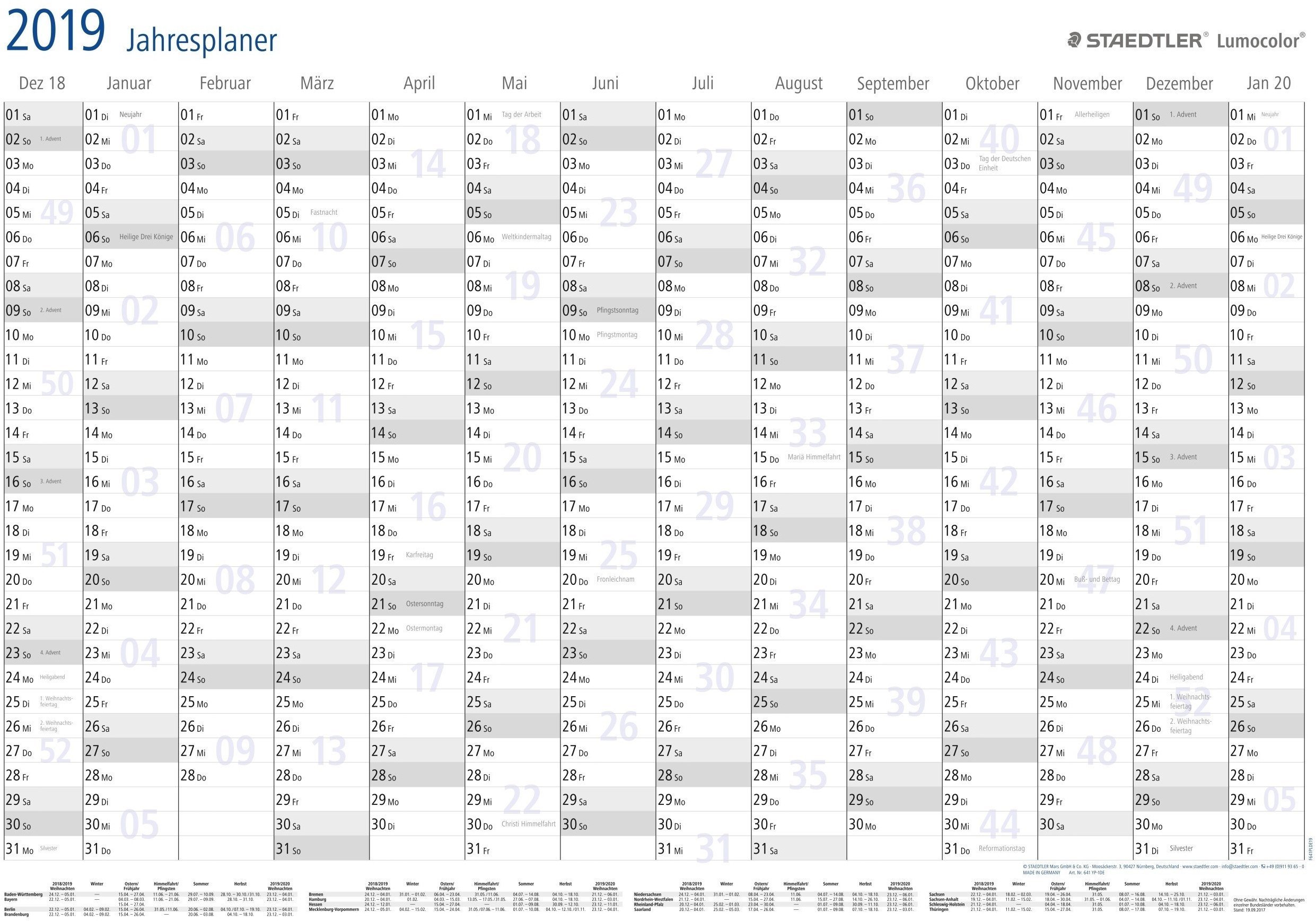 Staedtler STAEDTLER Jahresplaner Lumocolor year planner 2025 A1 Format