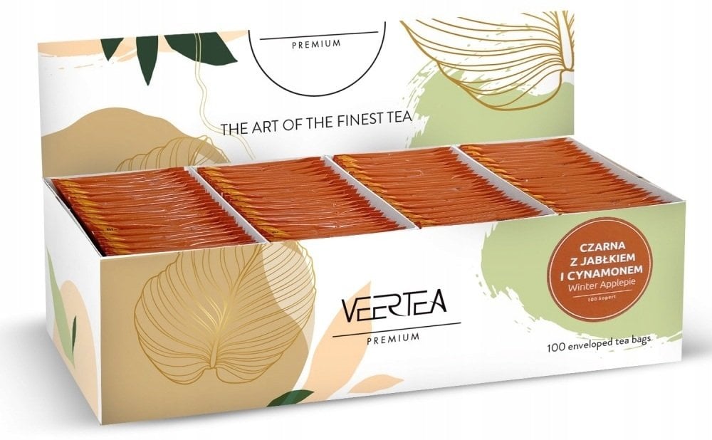 VEERTEA PREMIUM Herbata czarna Winter Applepie z jabłkiem i cynamonem 100 kopert