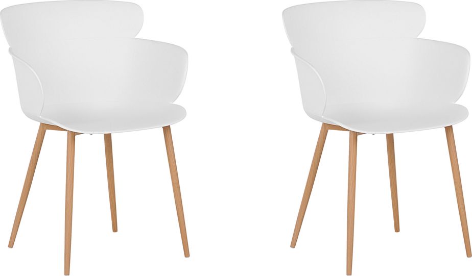 Beliani Zestaw 2 krzeseł do jadalni biały SUMKLEY