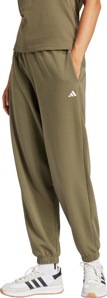 Spodnie damskie adidas Essentials Small Logo French Terry Cuffed zielone JD9927 L