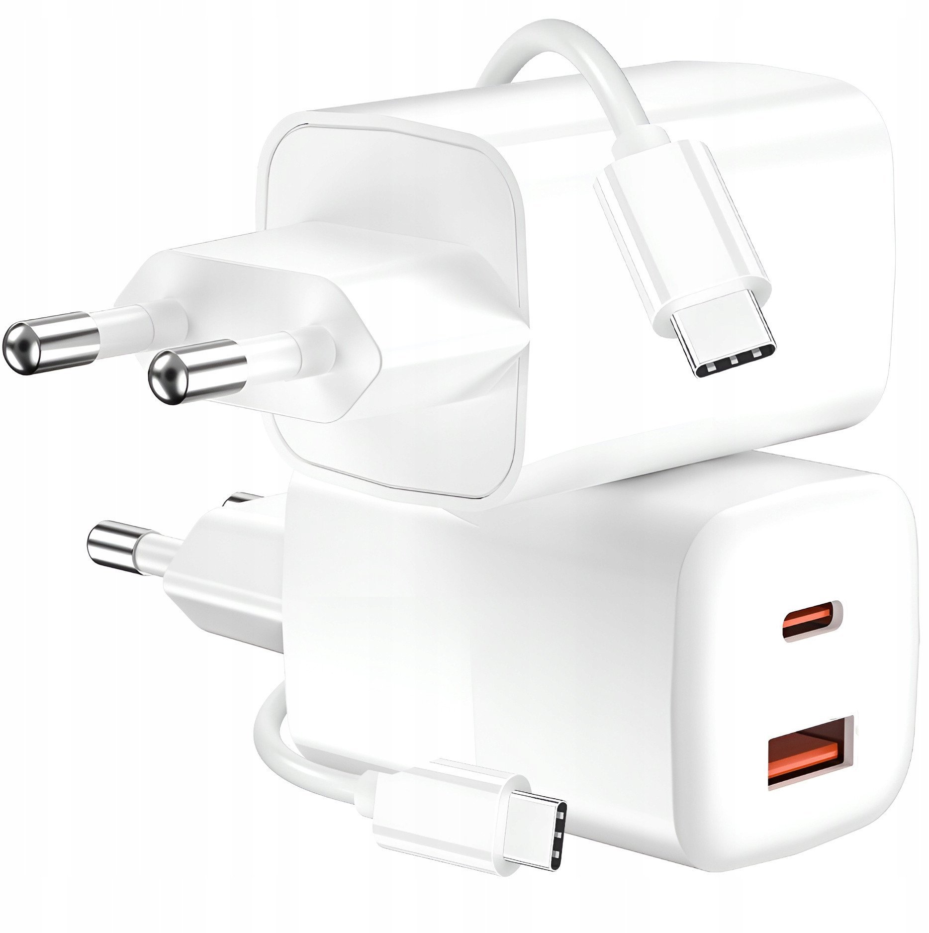Ładowarka sieciowa 30W GaN USB-C PD + USB 3A LTC + kabel USB-C -USB-C 1m