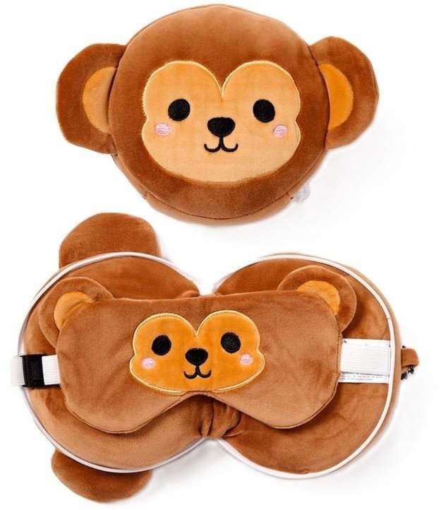 Poduszka podróżna i maska na oczy Małpka