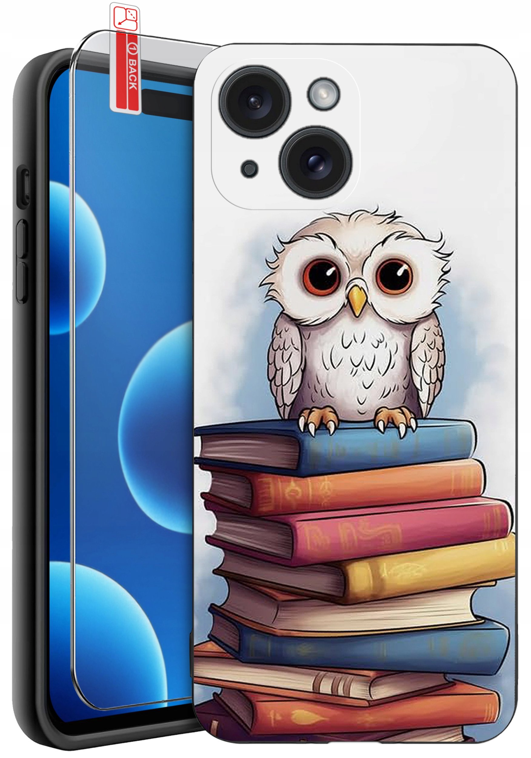 ETUI do iPhone 15 | WZORY | SILIKONOWE MATT CASE + SZKŁO 9H