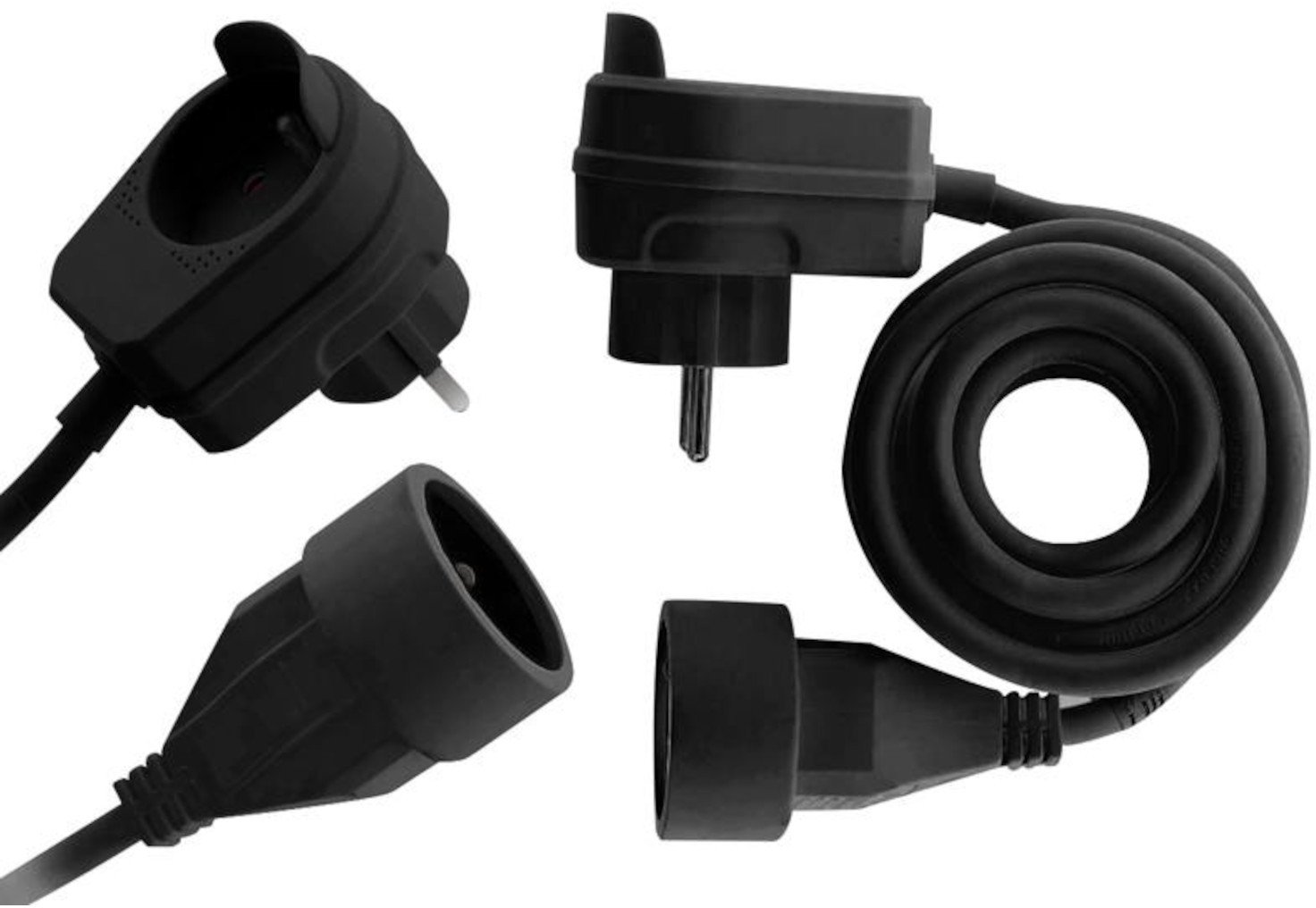 Przedłużacz sieciowy z/u 1x gniazdo + gniazdo 3m c