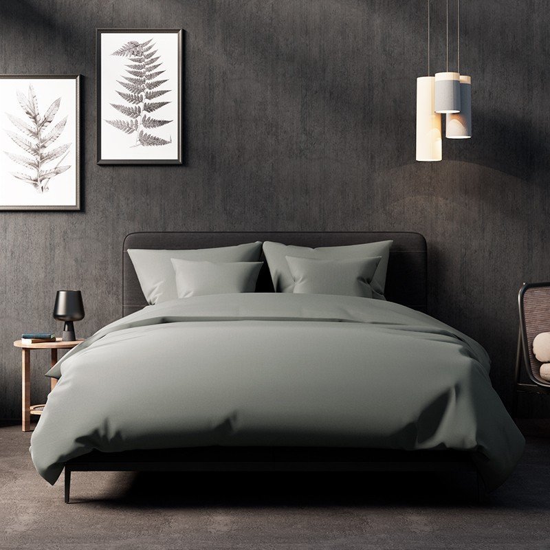 Pan Materac Pościel PAN MATERAC satyna bawełniana szara 160x200